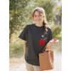 imageUOUA Women Oversized Graphic TShirt Casual Cotton Tees Printed Summer TopsRosegrey