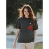imageUOUA Women Oversized Graphic TShirt Casual Cotton Tees Printed Summer TopsRosegrey