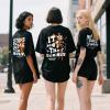 imageUOUA Women Oversized Graphic TShirt Casual Cotton Tees Printed Summer TopsShoutskullblack