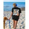 imageUOUA Women Oversized Graphic TShirt Casual Cotton Tees Printed Summer TopsSkullblack