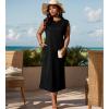 imageUOUA Women Summer Maxi Dresses Plus Size Casual Hawaiian Sundress Sleeveless Loose Split Beach Dress with PocketsBlack