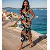 imageUOUA Women Summer Maxi Dresses Plus Size Casual Hawaiian Sundress Sleeveless Loose Split Beach Dress with PocketsColorfulleaves