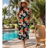imageUOUA Women Summer Maxi Dresses Plus Size Casual Hawaiian Sundress Sleeveless Loose Split Beach Dress with PocketsColorfulleaves