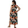 imageUOUA Women Summer Maxi Dresses Plus Size Casual Hawaiian Sundress Sleeveless Loose Split Beach Dress with PocketsColorfulleaves