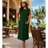 imageUOUA Women Summer Maxi Dresses Plus Size Casual Hawaiian Sundress Sleeveless Loose Split Beach Dress with PocketsDarkgreen