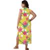 imageUOUA Women Summer Maxi Dresses Plus Size Casual Hawaiian Sundress Sleeveless Loose Split Beach Dress with PocketsFloralgreen