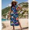 imageUOUA Women Summer Maxi Dresses Plus Size Casual Hawaiian Sundress Sleeveless Loose Split Beach Dress with PocketsPurpleblack