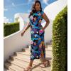 imageUOUA Women Summer Maxi Dresses Plus Size Casual Hawaiian Sundress Sleeveless Loose Split Beach Dress with PocketsPurpleblack