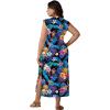 imageUOUA Women Summer Maxi Dresses Plus Size Casual Hawaiian Sundress Sleeveless Loose Split Beach Dress with PocketsPurpleblack