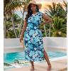 imageUOUA Women Summer Maxi Dresses Plus Size Casual Hawaiian Sundress Sleeveless Loose Split Beach Dress with PocketsSummerblue