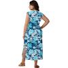 imageUOUA Women Summer Maxi Dresses Plus Size Casual Hawaiian Sundress Sleeveless Loose Split Beach Dress with PocketsSummerblue