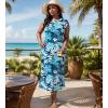 imageUOUA Women Summer Maxi Dresses Plus Size Casual Hawaiian Sundress Sleeveless Loose Split Beach Dress with PocketsSummerblue