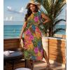 imageUOUA Women Summer Maxi Dresses Plus Size Casual Hawaiian Sundress Sleeveless Loose Split Beach Dress with PocketsTropicalleopard