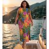 imageUOUA Women Summer Maxi Dresses Plus Size Casual Hawaiian Sundress Sleeveless Loose Split Beach Dress with PocketsTropicalleopard