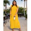 imageUOUA Women Summer Maxi Dresses Plus Size Casual Hawaiian Sundress Sleeveless Loose Split Beach Dress with PocketsYellow