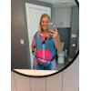 imageUOUA Womens 80s Color Block Outfits 2 Piece Tracksuit 90s Party Costume Summer Zip Up Windbreaker ampamp Short SetsBlue