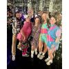 imageUOUA Womens 80s Color Block Outfits 2 Piece Tracksuit 90s Party Costume Summer Zip Up Windbreaker ampamp Short SetsBlue