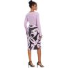 imageUOUA Womens Church Dress Bell Sleeve Cocktail Business Work Dresses Tea Party Floral Print Pencil DressesRed