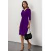 imageUOUA Womens Church Ruffle Sleeve Bodycon Work Midi Pencil Dress234 Sleeve Purple