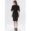 imageUOUA Womens Church Ruffle Sleeve Bodycon Work Midi Pencil DressShort Flutter Sleeve Black