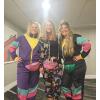 imageUOUA Womens Color Block 2 Piece 80s 90s Outfits Long Sleeve Windbreaker Jacket Tracksuit SetBlack Print
