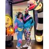 imageUOUA Womens Color Block 2 Piece 80s 90s Outfits Long Sleeve Windbreaker Jacket Tracksuit SetBlue