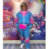 imageUOUA Womens Color Block 2 Piece 80s 90s Outfits Long Sleeve Windbreaker Jacket Tracksuit SetBlue