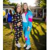 imageUOUA Womens Color Block 2 Piece 80s 90s Outfits Long Sleeve Windbreaker Jacket Tracksuit SetColorful Block