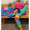 imageUOUA Womens Color Block 2 Piece 80s 90s Outfits Long Sleeve Windbreaker Jacket Tracksuit SetMint Green