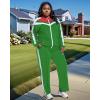 imageUOUA Womens Plus Size Jogging Suit 2 Piece Sweatsuit Long Sleeve Jacket ampamp Pants Two Piece Track Set OutfitRetro Green