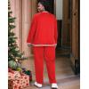 imageUOUA Womens Plus Size Jogging Suit 2 Piece Sweatsuit Long Sleeve Jacket ampamp Pants Two Piece Track Set OutfitStripe Red