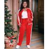 imageUOUA Womens Plus Size Jogging Suit 2 Piece Sweatsuit Long Sleeve Jacket ampamp Pants Two Piece Track Set OutfitStripe Red