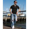 imageUOUA 2pcs Mens Henley Shirts Short Sleeve Casual TShirts Cotton Basic Tops01 BlackBlack