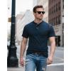 imageUOUA 2pcs Mens Henley Shirts Short Sleeve Casual TShirts Cotton Basic Tops01 BlackNavyblue