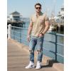 imageUOUA 2pcs Mens Henley Shirts Short Sleeve Casual TShirts Cotton Basic Tops01 KhakiArmygreen