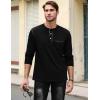 imageUOUA 2pcs Mens Henley Shirts Short Sleeve Casual TShirts Cotton Basic Tops02 BlackNavyblue