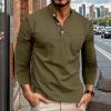 imageUOUA 2pcs Mens Henley Shirts Short Sleeve Casual TShirts Cotton Basic Tops02 KhakiArmygreen