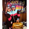 imageUOUA 80s Outfit Men 90s Tracksuit Costumes Halloween 70s Windbreaker Jacket Track Suit 2 Piece Hip Hop SetBlack
