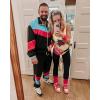 imageUOUA 80s Outfit Men 90s Tracksuit Costumes Halloween 70s Windbreaker Jacket Track Suit 2 Piece Hip Hop SetBlack