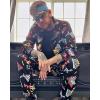 imageUOUA 80s Outfit Men 90s Tracksuit Costumes Halloween 70s Windbreaker Jacket Track Suit 2 Piece Hip Hop SetBlackprint
