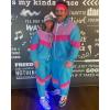 imageUOUA 80s Outfit Men 90s Tracksuit Costumes Halloween 70s Windbreaker Jacket Track Suit 2 Piece Hip Hop SetBlue