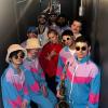imageUOUA 80s Outfit Men 90s Tracksuit Costumes Halloween 70s Windbreaker Jacket Track Suit 2 Piece Hip Hop SetBlue