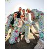 imageUOUA 80s Outfit Men 90s Tracksuit Costumes Halloween 70s Windbreaker Jacket Track Suit 2 Piece Hip Hop SetGreenish Print