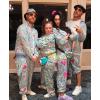 imageUOUA 80s Outfit Men 90s Tracksuit Costumes Halloween 70s Windbreaker Jacket Track Suit 2 Piece Hip Hop SetGreenish Print