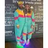 imageUOUA 80s Outfit Men 90s Tracksuit Costumes Halloween 70s Windbreaker Jacket Track Suit 2 Piece Hip Hop SetMintgreen