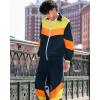 imageUOUA 80s Outfit Men 90s Tracksuit Costumes Halloween 70s Windbreaker Jacket Track Suit 2 Piece Hip Hop SetNavy