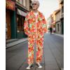 imageUOUA 80s Outfit Men 90s Tracksuit Costumes Halloween 70s Windbreaker Jacket Track Suit 2 Piece Hip Hop SetOrangeprint