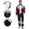 imageUOUA 80s Outfit Men 90s Tracksuit Costumes Halloween 70s Windbreaker Jacket Track Suit 2 Piece Hip Hop SetOrangeprint