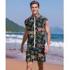 imageUOUA Men 80s Outfit 90s Costume 2 Piece Shorts Set Themed Party ClothesGreenplants Tiger