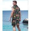 imageUOUA Men 80s Outfit 90s Costume 2 Piece Shorts Set Themed Party ClothesGreenplants Tiger